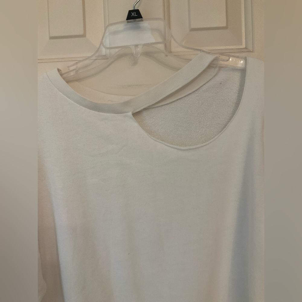Planet Blue LNA Clothing Gator Cweatshirt, White, Long Sleeves, Cutouts, Sz S - Picture 8 of 11
